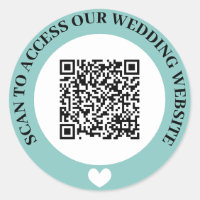 Turquoise Access Mariage Site Web Coeur QR Code