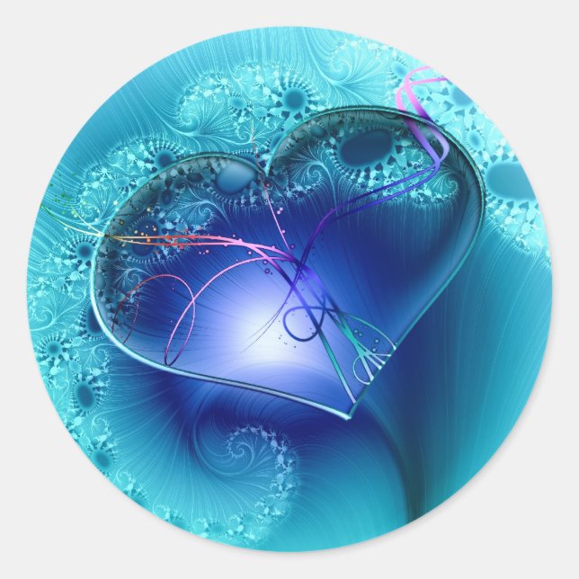 Sticker Rond Turquoise bleu Sparkly (Devant)