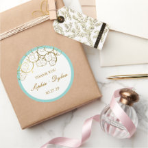 Turquoise & Classy Golden Spirals Mariage élégant