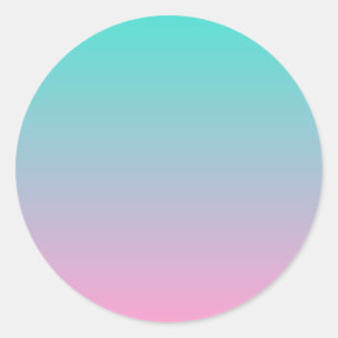 Sticker Rond Turquoise et rose ombré