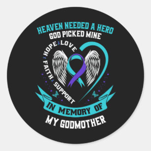 Sticker Rond Turquoise Et Violet Ruban Suicide Sensibilisation