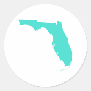 Sticker Rond Turquoise Floride
