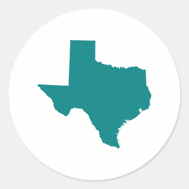 Sticker Rond Turquoise pour le Texas (Devant)