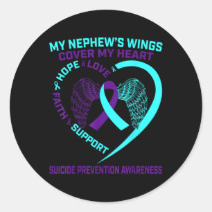 Sticker Rond Turquoise Purple Prévention Suicide Sensibilisatio