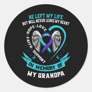 Sticker Rond Turquoise Purple Suicide Sensibilisation Chemise G