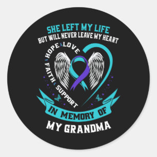 Sticker Rond Turquoise Purple Suicide Sensibilisation Chemise G
