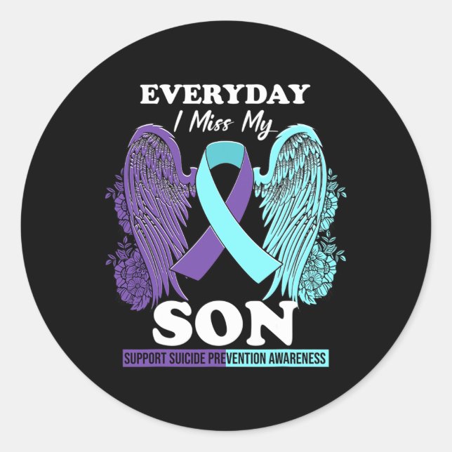 Sticker Rond Turquoise Purple Wing Miss Amour Son Prévention du (Devant)