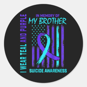 Sticker Rond Turquoise Violet Ruban Indicateur de sensibilisati