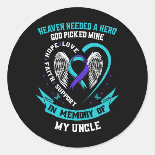 Sticker Rond Turquoise Violet Ruban Suicide Sensibilisation Che