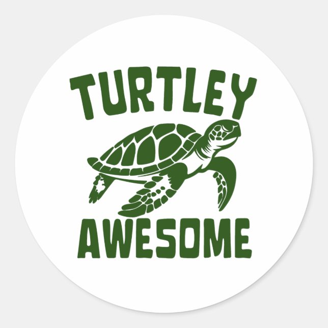 STICKER ROND TURTLEY AWESOMY (Devant)