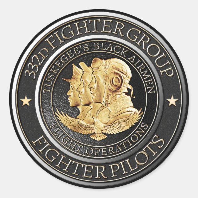 Sticker Rond Tuskegee Red Tail Airmen 332d Fighter Group (Devant)