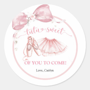 Sticker Rond Tutu de Coquette à Ruban Rose Merci Doux