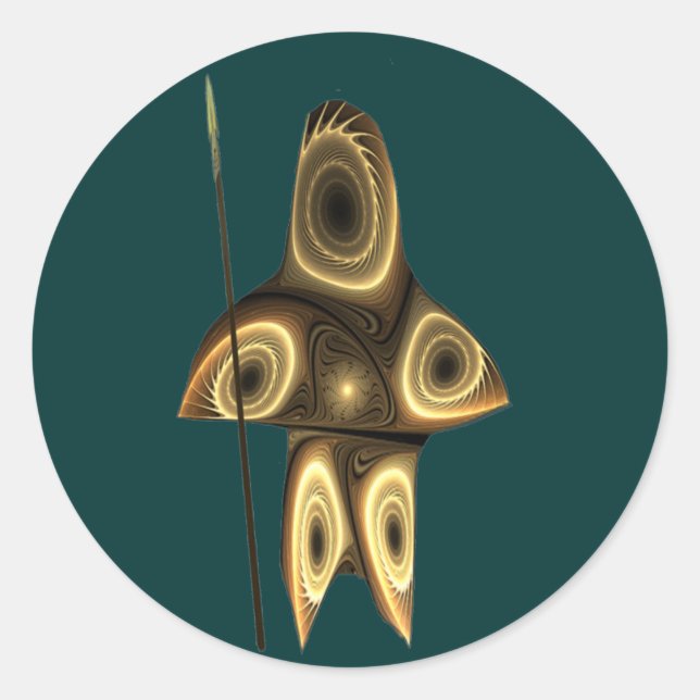 Sticker Rond Tuvaaq - Chasseur inuit fragile (Devant)