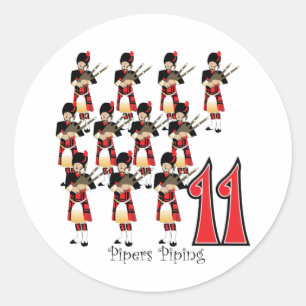Sticker Rond Tuyauterie de 11 joueurs de pipeau