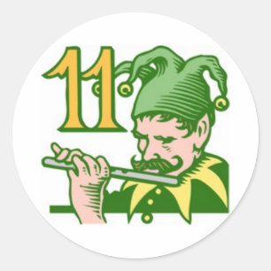 Sticker Rond Tuyauterie d'onze joueurs de pipeau