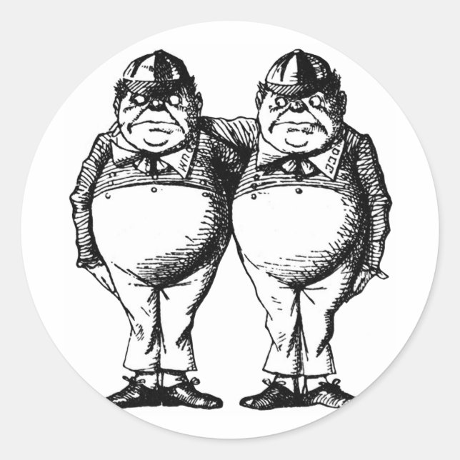 Sticker Rond Tweedle Dee et Tweedle Dum (Devant)