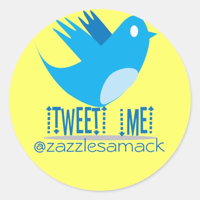 Sticker Rond Tweetez-moi à votre adresse Tweet (Devant)