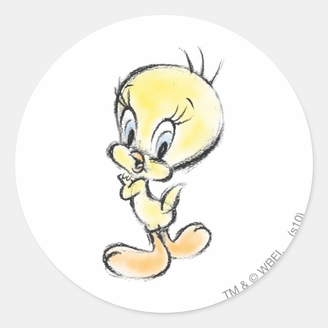 Sticker Rond TWEETY™ - Fait à la main (Devant)
