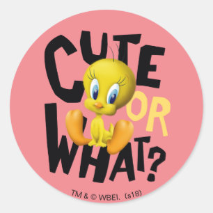 Sticker Rond TWEETY™ - Mignon ou quoi ?