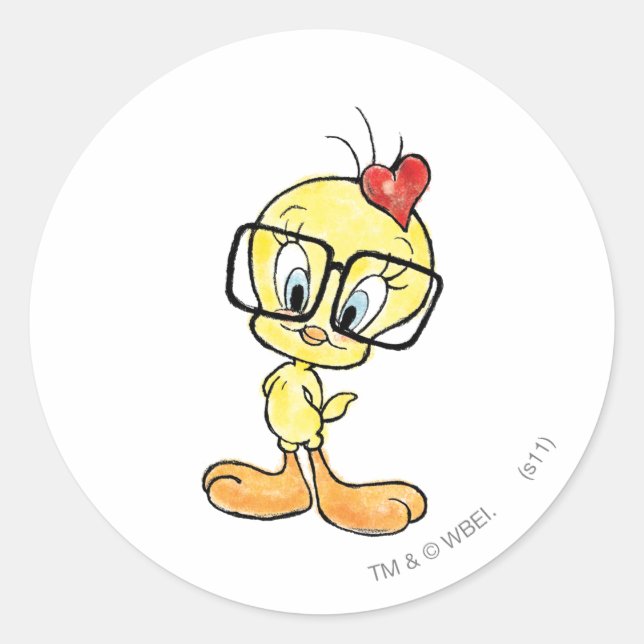 Sticker Rond TWEETY™ Nerd (Devant)