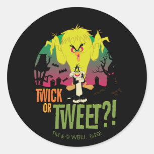 Sticker Rond "Twick or Tweet" TWEETY™ & SYLVESTER™