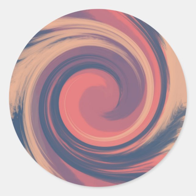 Sticker Rond Twilight rose et bleu Vortex (Devant)
