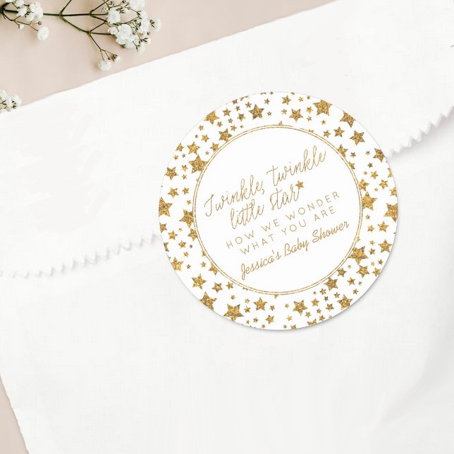 Sticker Rond Twink, Twinkle Little Star Baby shower Favoriser (Créateur téléchargé)