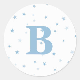 Sticker Rond Twinkle Little Star Blue Baby Boy