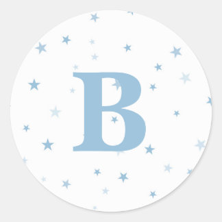 Sticker Rond Twinkle Little Star Blue Baby Boy