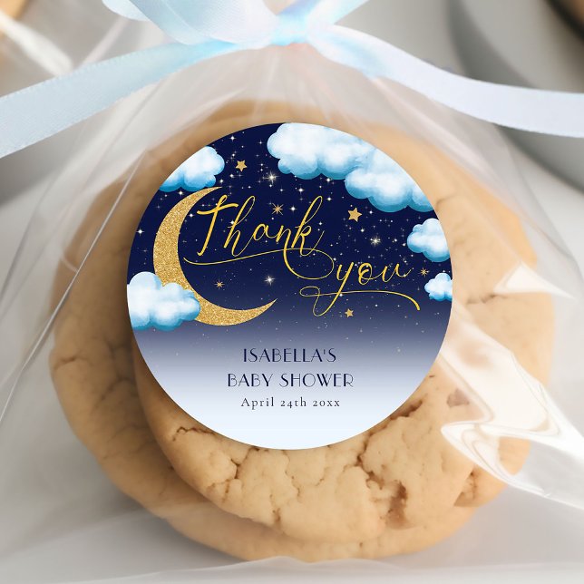 Sticker Rond Twinkle Little Star Boy Baby shower Merci (Créateur téléchargé)