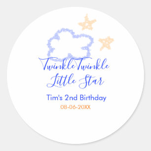 Sticker Rond Twinkle scintillement petite étoile anniversaire v