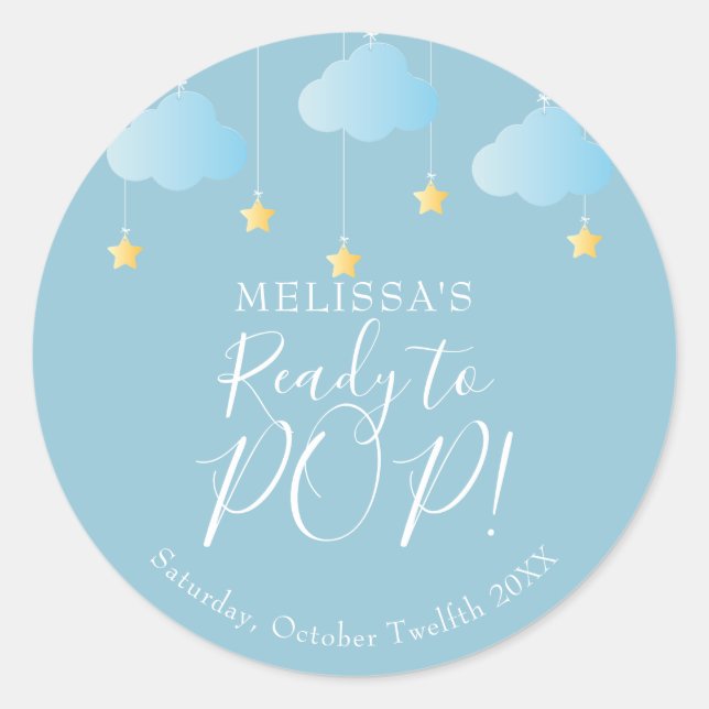 Sticker Rond Twinkle scintiller petite étoile Prêt à POP bleu (Devant)