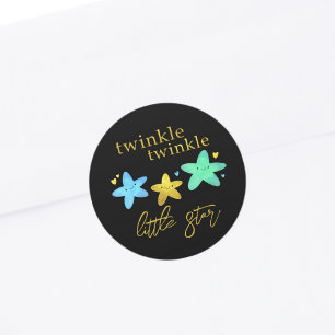 Sticker Rond Twinkle Twinkle Little Star Baby shower Enveloppe