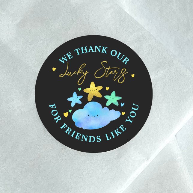 Sticker Rond Twinkle Twinkle Little Star Baby shower Merci (Créateur téléchargé)