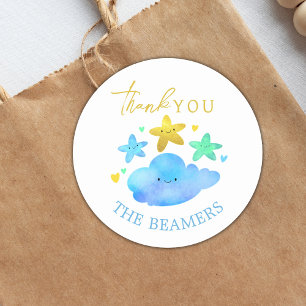 Sticker Rond Twinkle Twinkle Little Star Baby shower Merci
