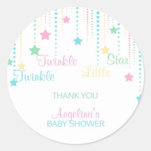 Sticker Rond Twinkle Twinkle Little Star - Baby shower personna