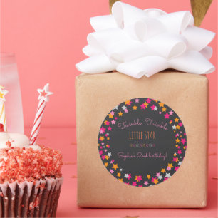 Sticker Rond Twinkle Twinkle Little Star Chalkboard Anniversair