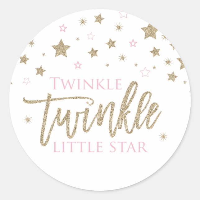 Sticker Rond Twinkle Twinkle Little Star parties scintillant en (Devant)