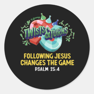 Sticker Rond Twists Tourne Vbs Après Jésus Change Le Jeu