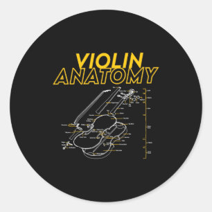 Sticker Rond Twoset Violin Anatomie du Violon Dessin Diagramme
