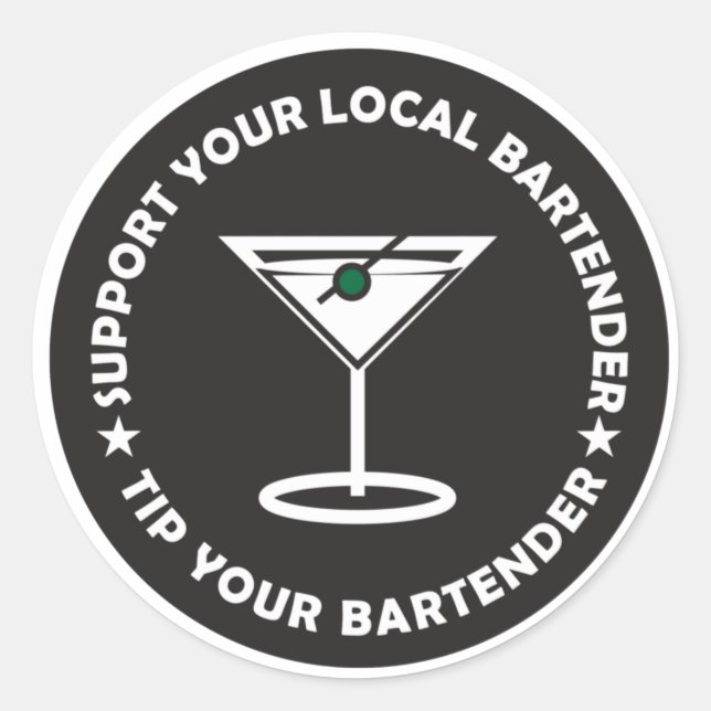 Sticker Rond TYB Support de votre barman local (Devant)