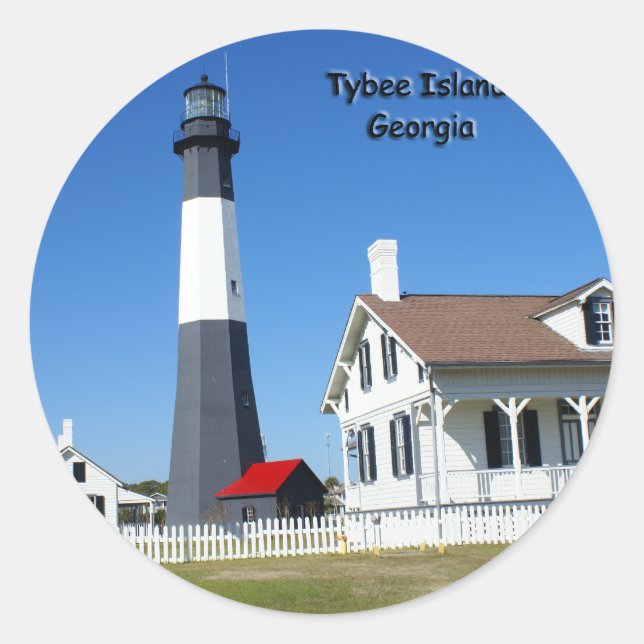 Sticker Rond Tybee Island Lighthouse (Devant)