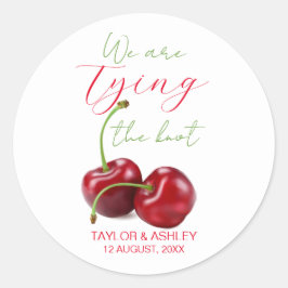 Sticker Rond Tying Knot Cherry Fiançailles
