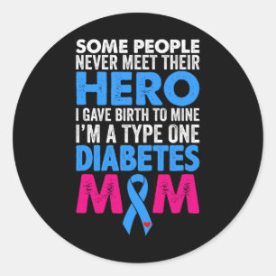 Sticker Rond Type 1 Diabète Mère Mère T1D Sensibilisation au di
