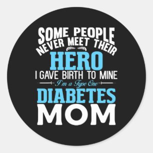 Sticker Rond Type 1 Diabète Mère Mère T1d Sensibilisation au di