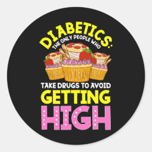 Sticker Rond Type 2 Sensibilisation au diabète Douceur Diabétiq