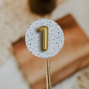 Sticker Rond Type de ballon   Première fête d'anniversaire