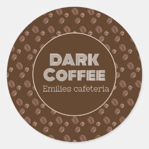 Sticker Rond Type de saveur de café en restaurant