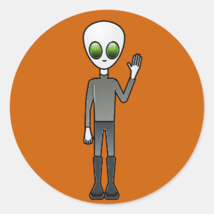 Sticker Rond Type extraterrestre