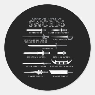 Sticker Rond Types d'épées